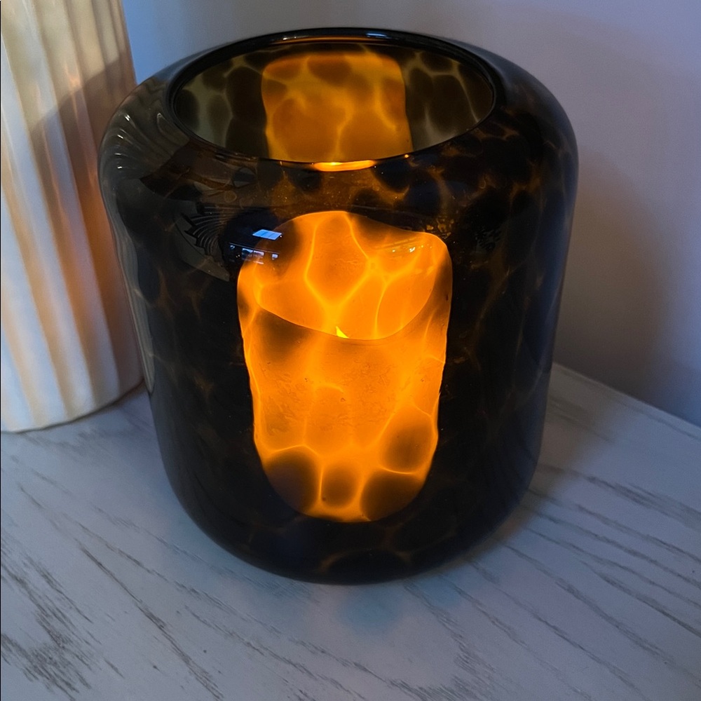 Elegant Tortoiseshell Glass Vase